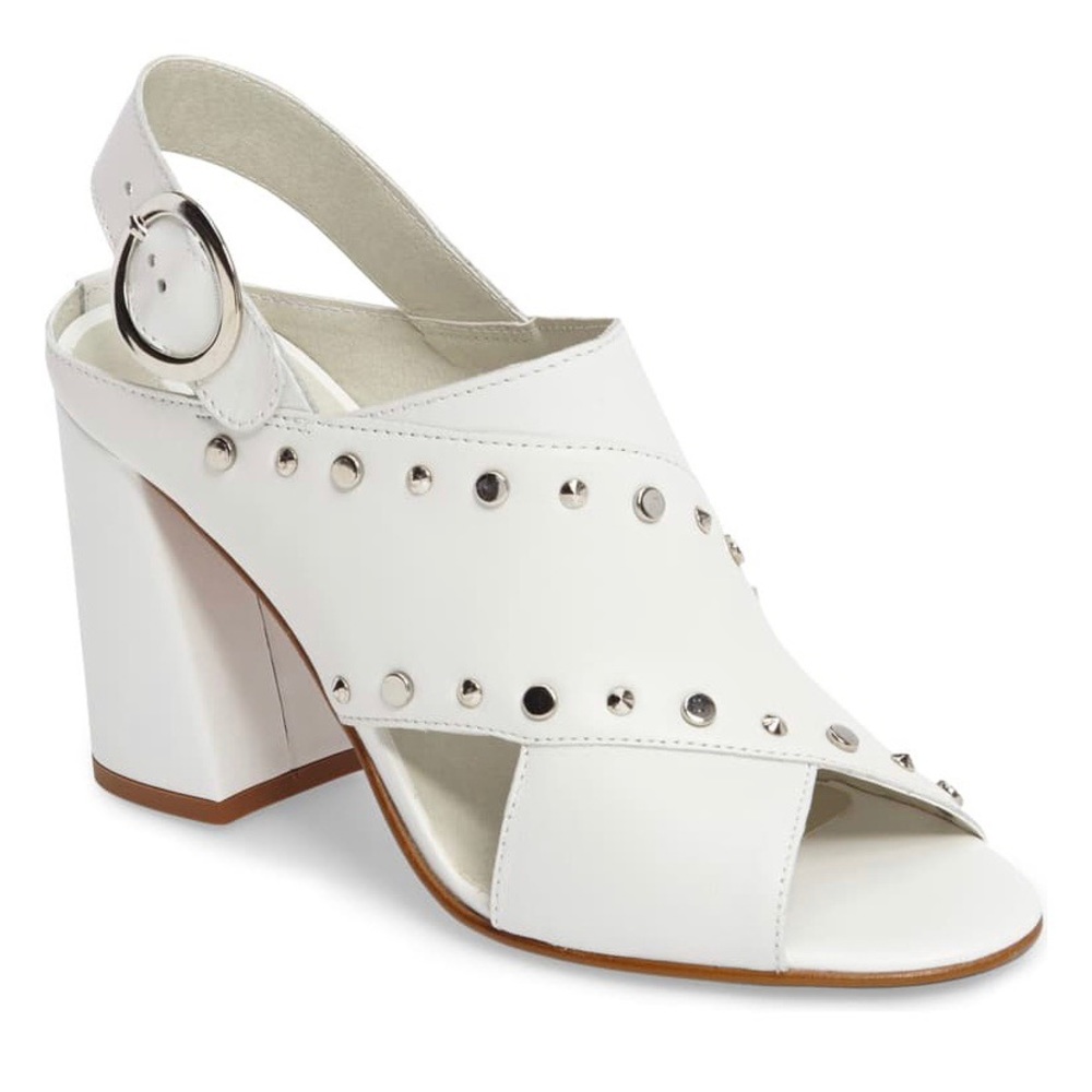 New White Nixie Block heel sandal.         size 37
